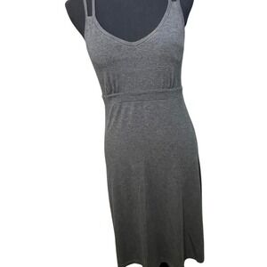 Dakini Gray summer sporty strappy dress with straps, built in bra. Stretchy